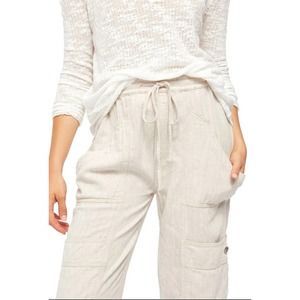 Free People Feelin Good Utility Pull-on Pants in Natural Sz‎ XL